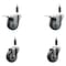 Service Caster 3.5'' Thermoplastic Rubber Swivel 7/8'' Expanding Stem Caster Set 2 Total Lock Brakes, 4PK SCC-EXTTL20S3514-TPRB-2-S-2-78 - alternate 1